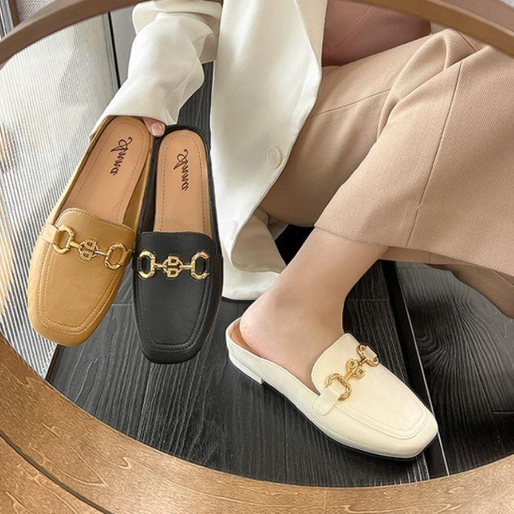 Giày Sục Thiết Kế Phong Cách Cổ Điển Giày Nữ, Dép Lười Nửa, Thanh Lịch Và Đi Chơi, Giày Lười Nữ Lofter, Thích Hợp Cho Mùa Lò Xo Và Mùa Thu, Giày Ngoài Trời, Xu Hướng Năm 2025 0