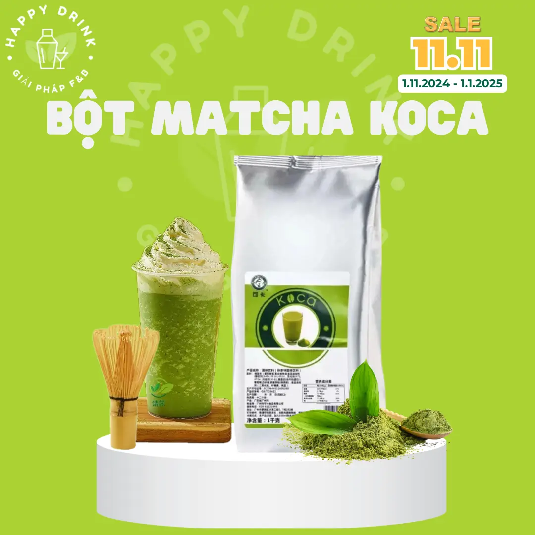 Bột matcha Koca, Bột matcha sữa túi 1kg dễ tan, màu đẹp chuyên dùng pha chế matcha