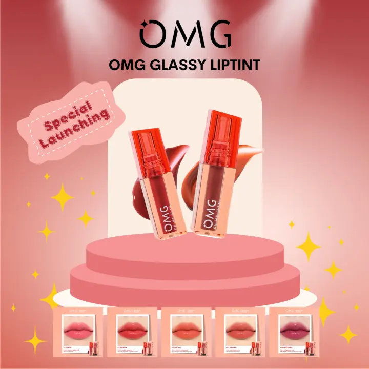 OMG OH MY GLAM Glassy Lip Tint 2g - Lip Tint Warna Intense Tahan 12 Jam 3