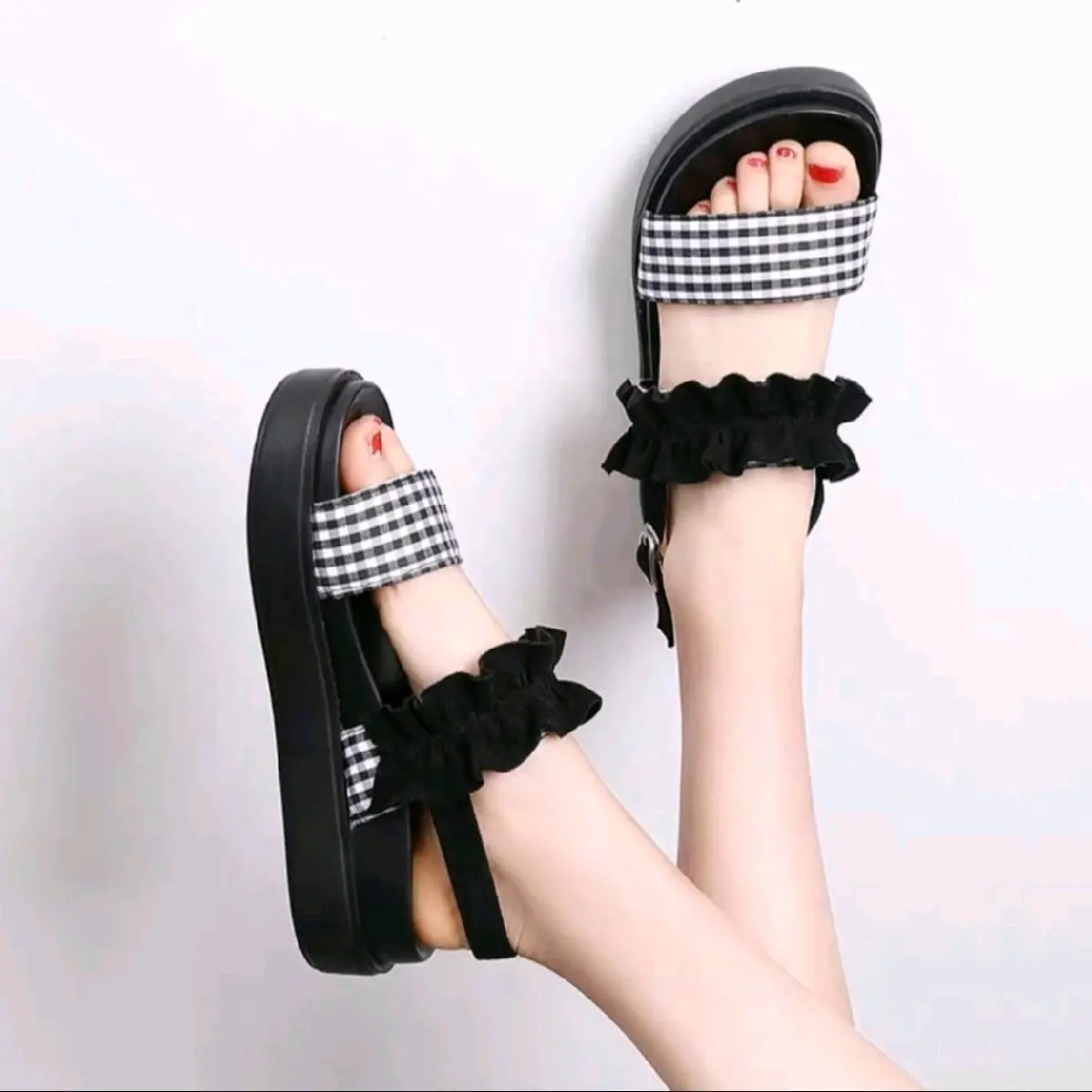 Sandal Wanita Amanda Terbaru Korean Style Sendal Cewek Tiktokers Viral Terlaris Bisa Cod