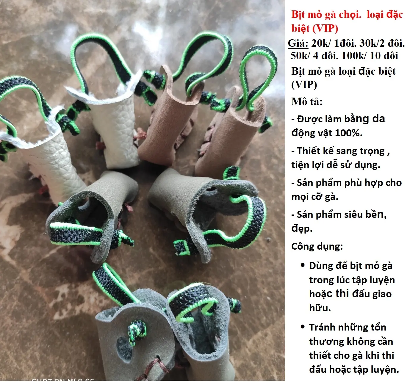 Bịt mỏ gà chọi. loại đặc biệt (VIP) COMBO: 1,2,3,5,10 ĐÔI