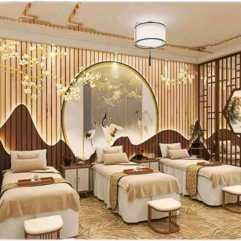  Tranh lụa dán tường 3D trang trí spa dưỡng sinh đông y ,thẩm mỹ viện đẹp sang Chống nước Đồ trang trí Decor Decor Phòng Phòng Khách 