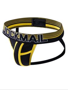 Jockstrap para Hombre LGBTIQA+ con Cinta de Letras y Ribete de Contraste, Cómodo y Transpirable, Tanga de Cintura Baja para Uso Diario, Ropa Interior de Moda para Hombre