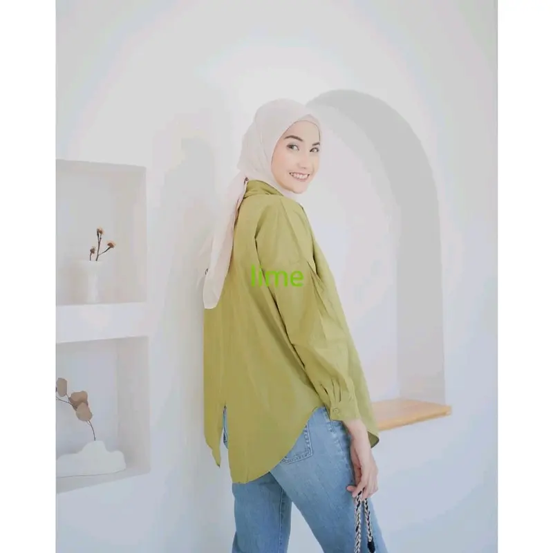 Nelka linen shirt / kemeja oversize wanita 3