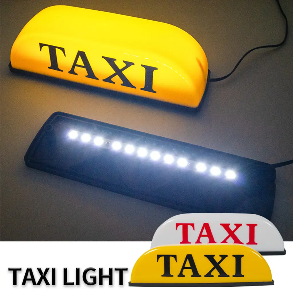 Đèn Taxi Cố Định Nam Châm, Longgrat, Đèn Nóc Taxi, 12v, Đèn Ký Hiệu Taxi Cab, Chống Thấm Nước, Đèn Trên Nóc Từ Tính, Dễ Lắp Đặt, Hiệu Quả Năng Lượng, Tuổi Thọ Cao, Thích Hợp Cho Người Mua