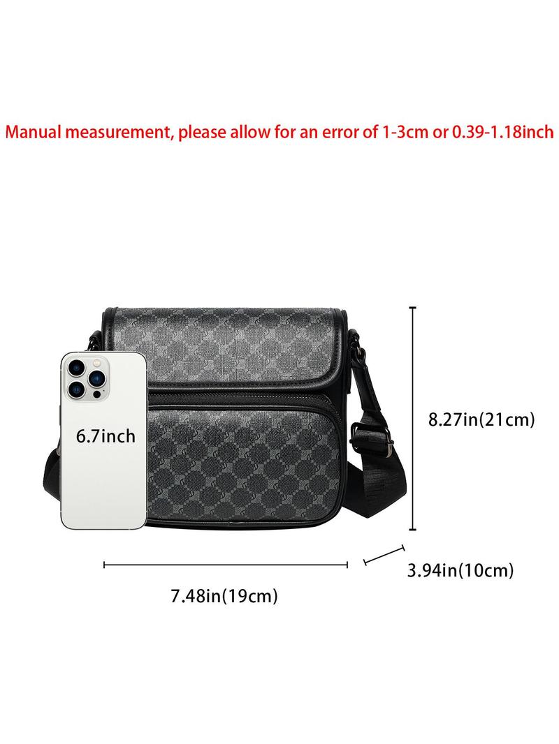 Product Introduction of Men's Fashionable PU Leather Crossbody Bag, Casual Versatile Shoulder Bag for Work & Daily Used, Trendy All-match Commuter Bag 1