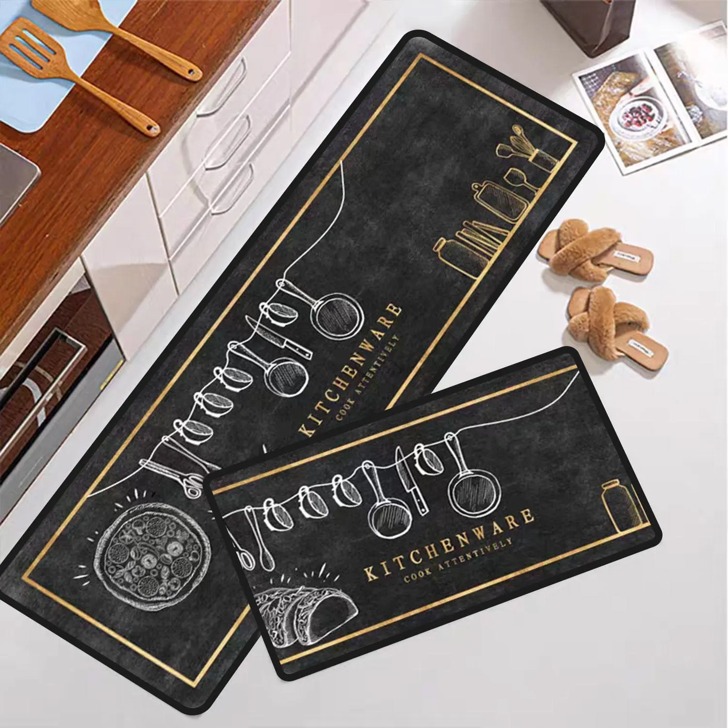 Baby Anti-Bump Play Mat,Baby Play Mat,Child Safety,crystal velvet kitchen floor mat, super anti-slip absorbent oil absorption kitchen carpet