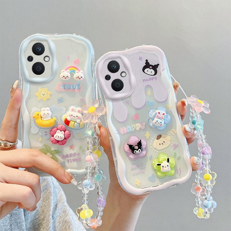 Ốp Điện Thoại, Thích Hợp Cho Oppo Reno 7Z Và Reno8 Z 5G, Ốp Mềm Chống Sốc, Thiết Kế Mới Hoạt Hình Dễ Thương, Có Dây Xích Treo Điện Thoại Di Động