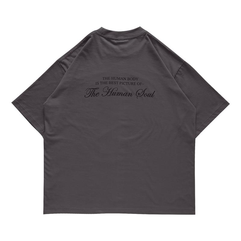 Iluthic - Oversized Tshirt 'Human Soul' Dark Grey Lengan Pendek 1