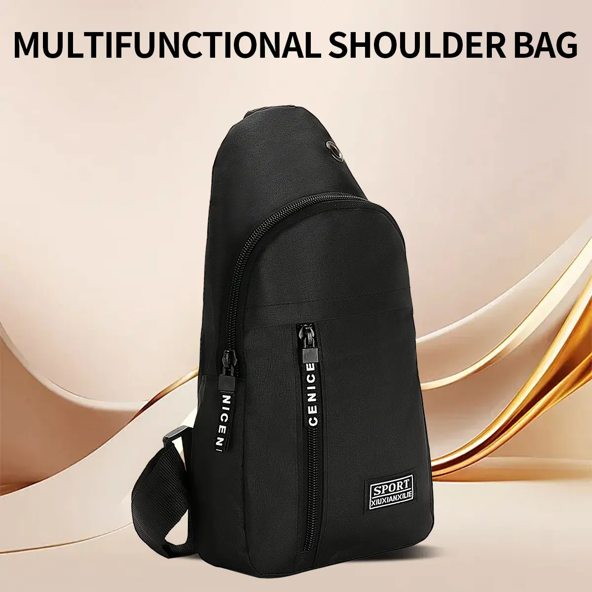 2025 new one-shoulder waist bag men's casual lightweight business messenger bag chest bag multifunctional
