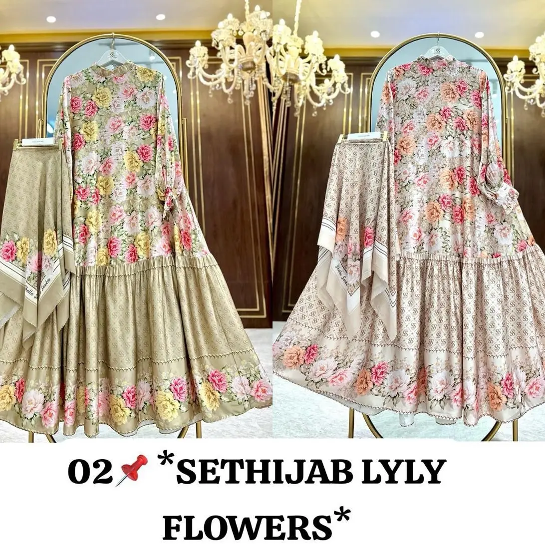 Gamis set hijab Lily flower by Shellasaukia