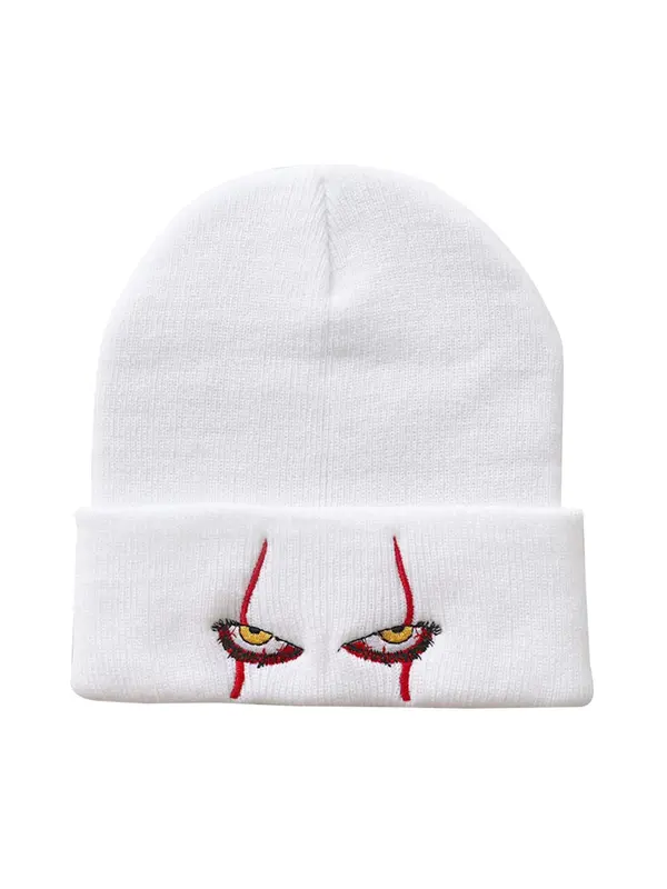 Unisex Street Style Beanie Hat with Eye Design, Casual Trendy Warm Beanie Hat, Fashionable Knitted Beanie Hat For Fall & Winter 2