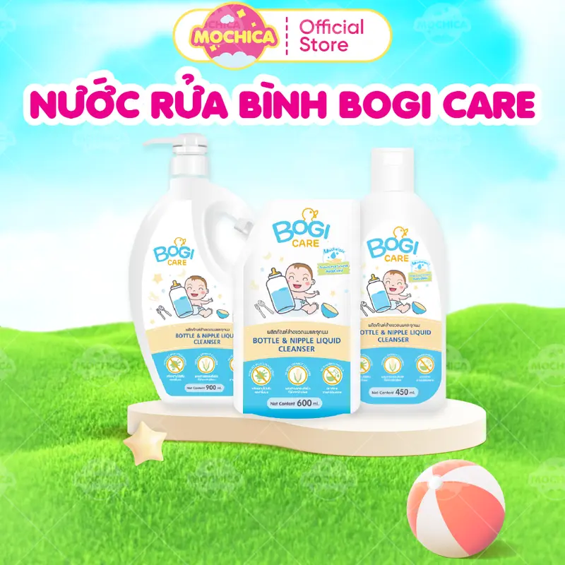 Nước rửa bình sữa Bogi Care cho bé 450ML/ 600ML/ 900ML _ Mochica 0