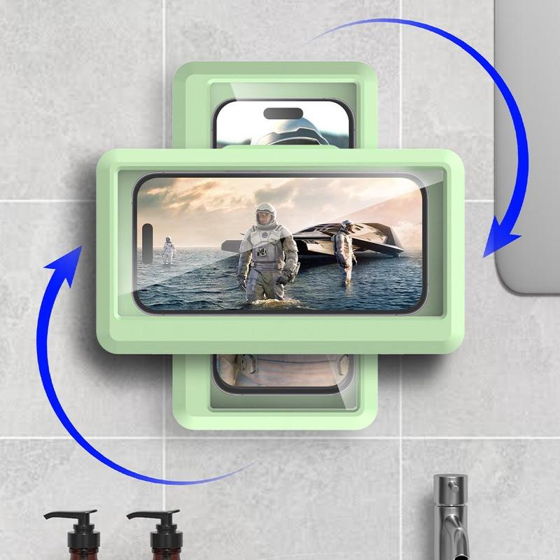 Product Introduction of 360-Degree Rotatable Smartphone Stand, Waterproof Shower Cellphone Holder, Wall Mounted Phone Holder for Bathroom, Kitchen & Home, Smartphone Accessories 11