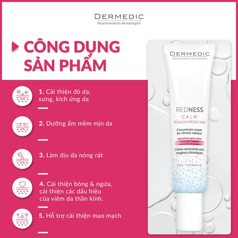 Kem Dưỡng Dermedic Phục Hồi Da Mỏng Yếu Nhạy Cảm Redness Concentrate Cream For Chronic Dermedic 40ml 3