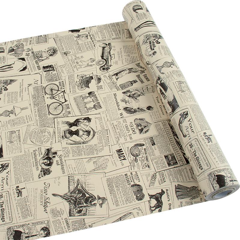 DECAL 10m Giấy dán tường khổ rộng 45cm có sẵn keo - Giấy báo cũ