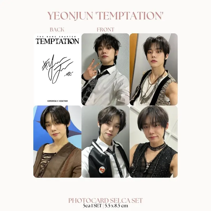 PHOTOCARD TXT SELCA TO DO TEMPTATION 2SISI (ISI 5 PCS + LAMINASI 2 SISI) TANDA TANGAN TTD KPOP IDOL KOREA PREMIUM MURAH UNOFFICIAL YEONJUN SOOBIN BEOMGYU TAEHYUN HUENINGKAI READY STOCK ! 5