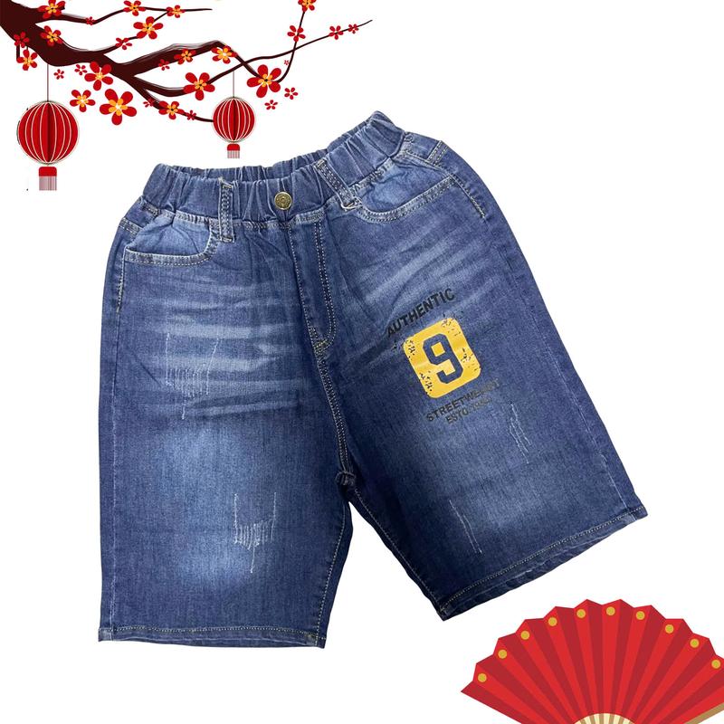 Product Introduction of Quần ngố jean lưng thun trẻ em từ 40kg đến 65kg, Quần short  jean bé trai cao cấp co dãn 4 chiều - NH Bigsize Shop 8