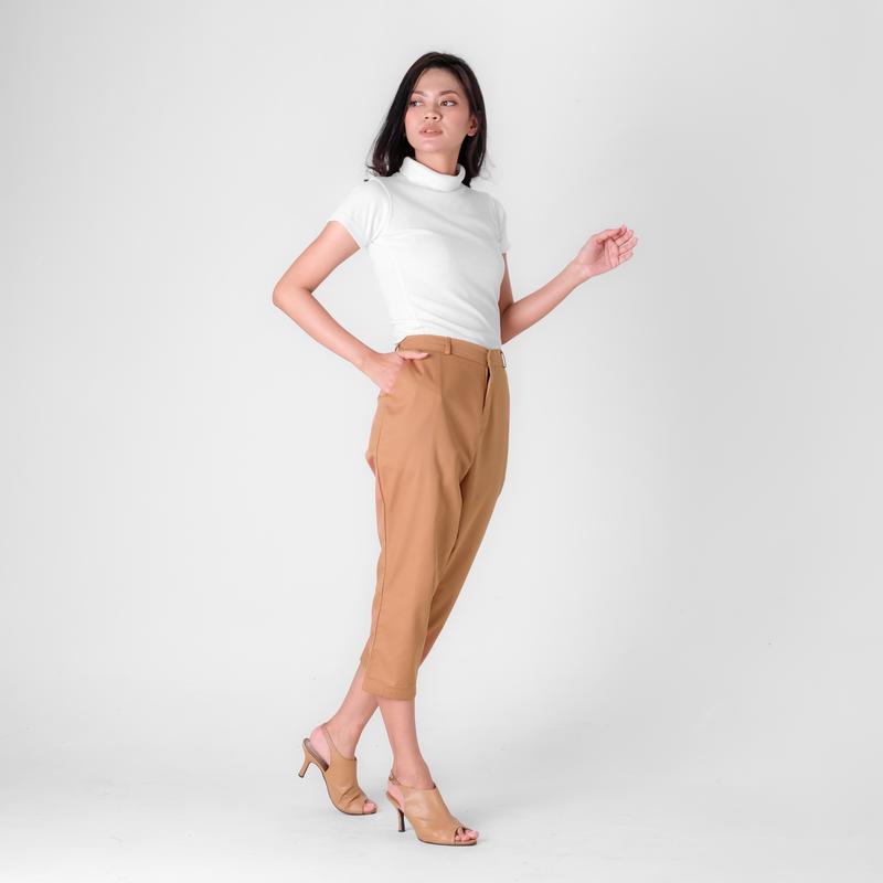 Product Introduction of Celana Wanita Casual Kekinian 7/8 - Ankle Pants - Skinny Trouser Pants Women Kulot Panjang Drill Katun Linen 2