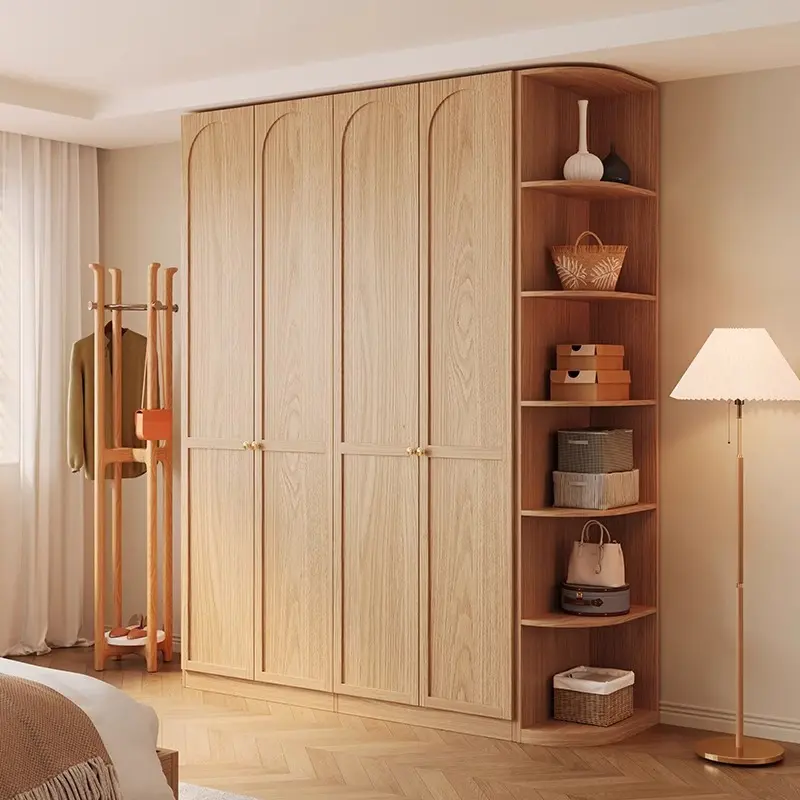 [Pre Order] Modern minimalist retro one door to top wardrobe for home use, bedroom, small unit, swing door, solid wood ecological board, large wardrobe