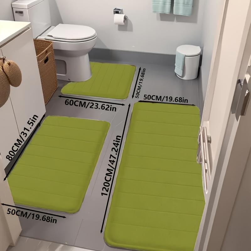 3pcs Luxury Ultra-Soft Non-Slip Bath Mats Set - Quick-Dry Knitted Fabric, Colorful Geometric Design, Durable PVC Backing, Machine Washable, Indoor Entrance Mats for Bathroom and Kitchen, Bathroom Floor Mat | Geometric Pattern Mats | Quick Dry Mats, Bathro 5