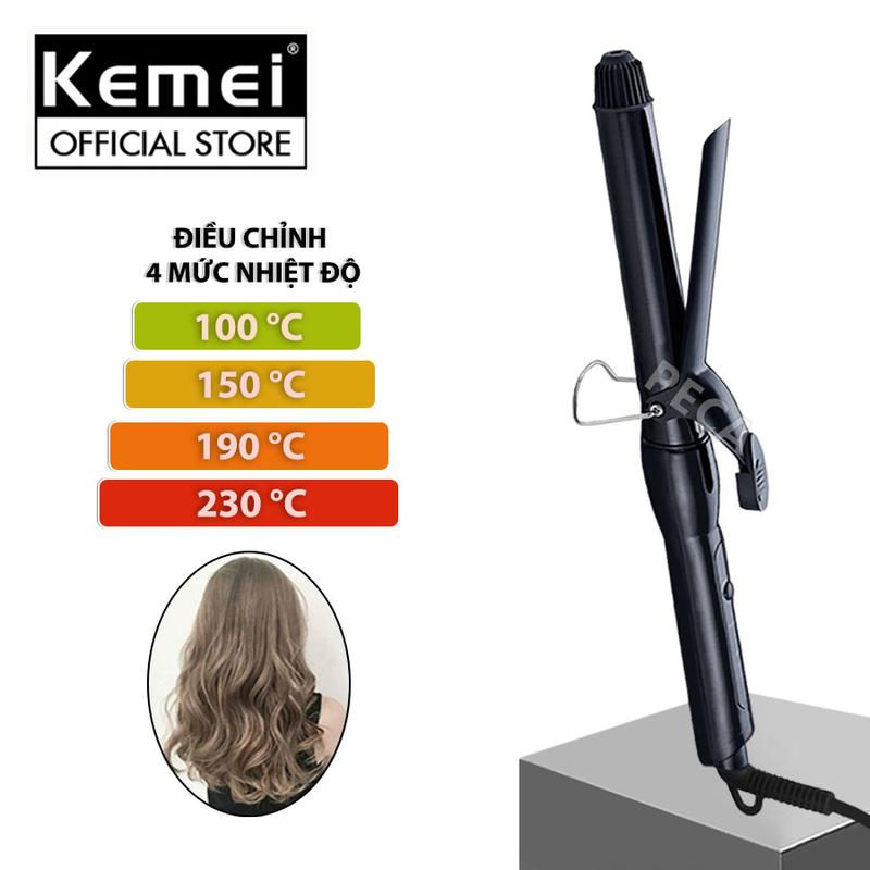  Máy uốn tóc Kemei KM-9942 điều chỉnh 4 mức nhiệt dây điện xoay 360 độ thích hợp tạo nhiều kiểu tóc uốn xoăn 