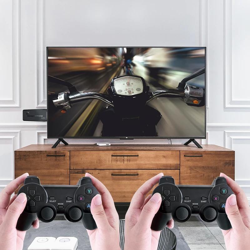 Update Retro Video Game Console 2.4G Wireless Console Game Stick 4k 20000 Game 64G Portable Dendy Game Console for GBA/FC/PS1/MD 2