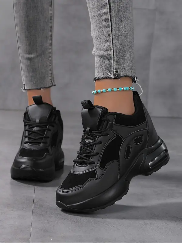 2024 Women's Colorblock Lace Up Low Top Trainers, Casual Comfortable Breathable Mesh Sports Walking Shoes for Summer 2024, Chunky Sneakers for Travel 6