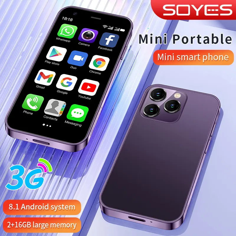 Điện thoại thông minh mini, SOYES XS15, Hệ điều hành Android8.1, Di động, Màn hình 3.0 inch, RAM 2GB, ROM 16GB, SIM kép, Chờ, Cửa hàng chơi, 3G, Điện thoại Nhỏ