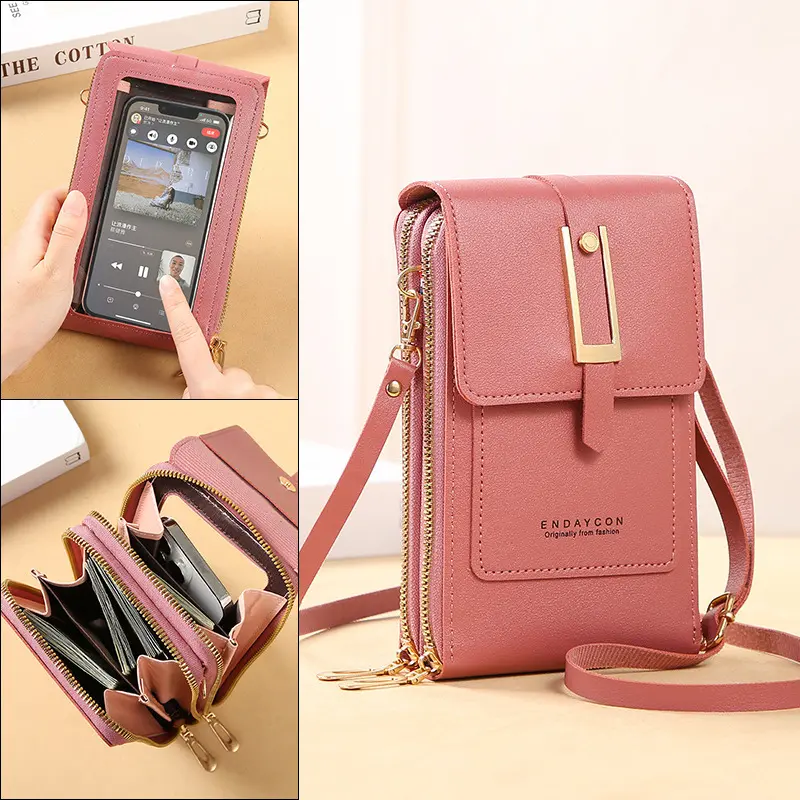 New Transparent Touch Screen Phone Bag Trendy Simple Crossbody Bag Mobile Phone Women's Bag Coin Pocket Vertical