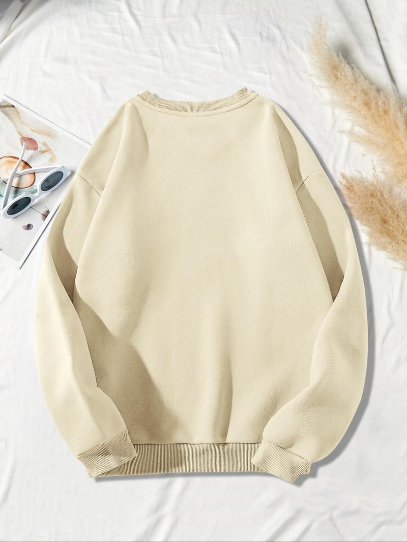 Product Introduction of Women's Vintage Dallas Football Crew Neck Sweatshirt, Casual Letter & Star Print Long Sleeve Pullover for Fall & Winter, Women's Clothes for Daily Wear 2