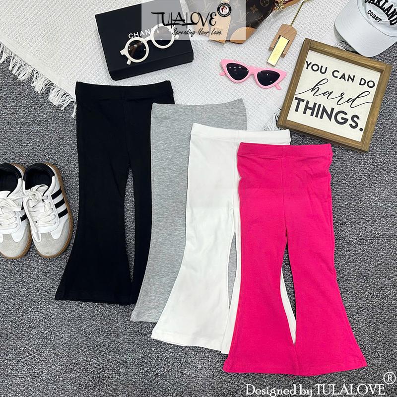 Quần Bé Gái Ống Loe Vải Zip Co Dãn Mạnh Quần Dài Ống Loe Bé Gái