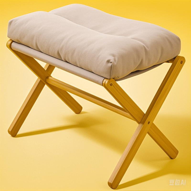 Multifunctional Folding Footstool, Suitable for Office Nap-Yellow Wood, No Power Supply Required 1