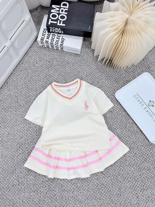Sét váy ngựa cổ tim xếp li dành cho bé gái 9-35kg chất liệu cotton vải cotton mã HL1 Tee Baby Tee Top Áo Cổ Tròn Women