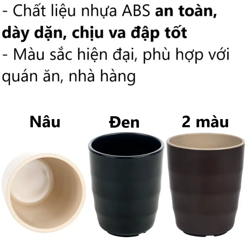 Ly tròn Thái nhựa VIỆT NHẬT - Ngoài nhám, trong bóng - Uống nước, trà đá, hàng quán - 6280/1 1