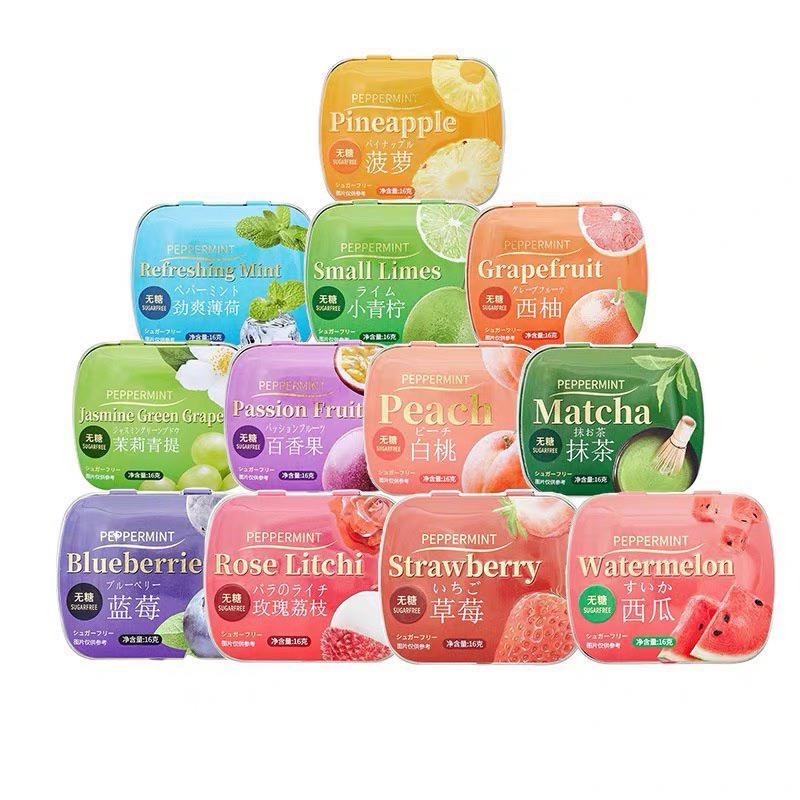 Kẹo Ngậm Bạc Hà Hương Trái Cây Không Đường PEPPERMINT