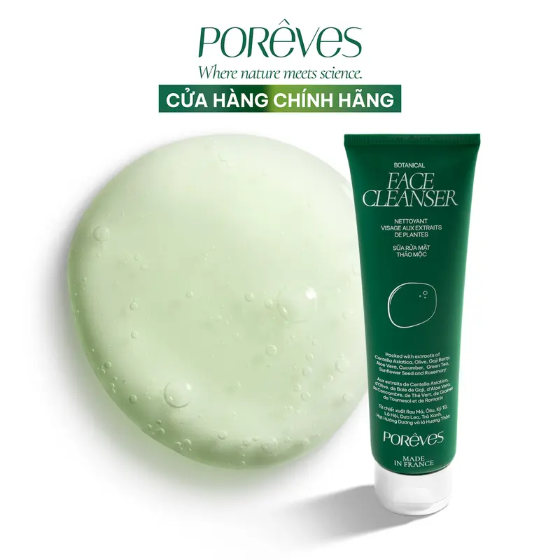 PORÊVES Gel Rửa Mặt SRM Thảo Mộc Sạch Sâu, Dịu Nhẹ BOTANICAL FACE CLEANSER 50ml | Skincare Nam Nữ Làm Đẹp Da 5