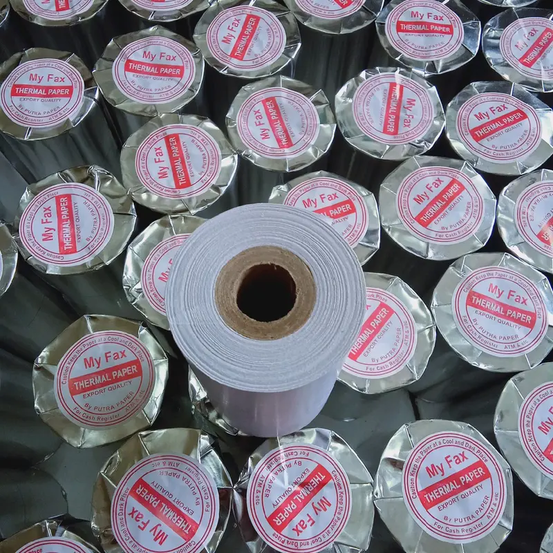 Kertas thermal Setruk kasir ukuran 80x50mm paket 10 roll Hitam Struk 80mm 5