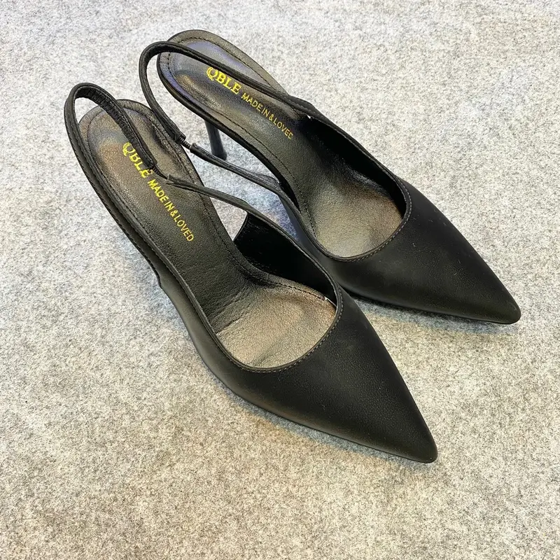 High heel_ giầy cao gót 9p mũi nhọn trơn chất liệu da nhung mềm mại (Fom chuẩn size) 3