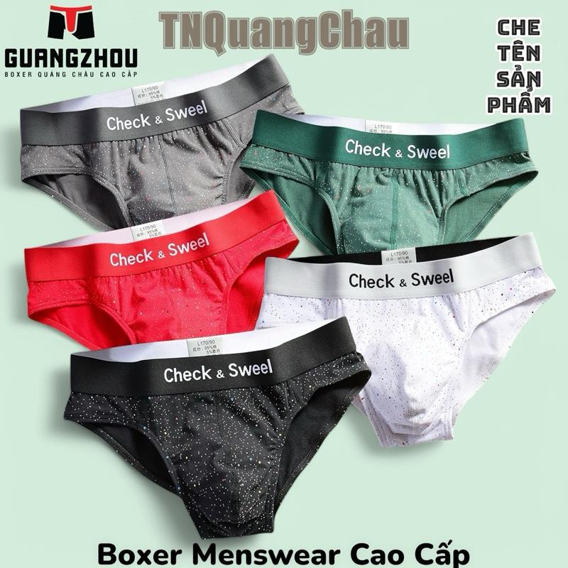 CHECKSWEEL05 CHẤM Bi TAM GIÁC Sịp Boxer nam cotton nguyên chất co dãn 4 chiều [CheckSweel05] Quần Boxer Menswear