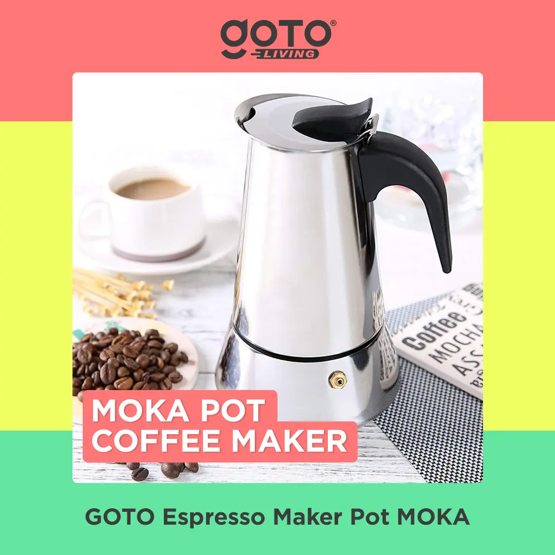 Goto [COD] Espresso Maker Moka Pot Stainless Teko Kopi