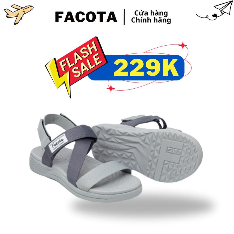 FACOTA | Giày dép sandal nam, nữ Unisex thể thao xám phối dây đi học, đi chơi NN09