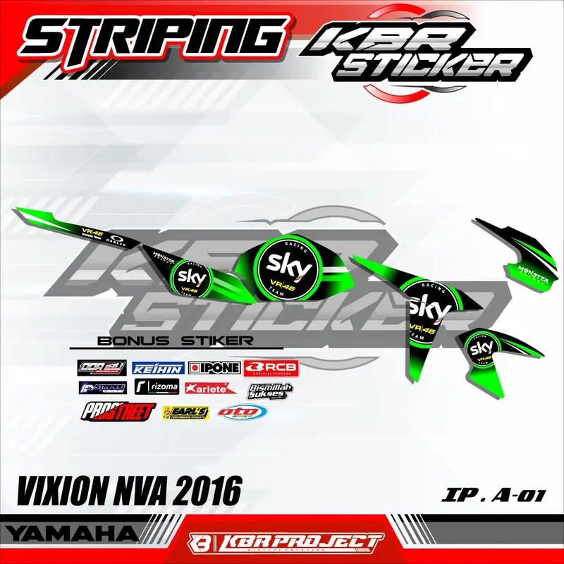 Sticker Striping VIXION ADVANCE/VIXION NVA 2016 - Sticker Striping semi full Motor YAMAHA VIXION NVA 2016 (COD) IP A-01 2