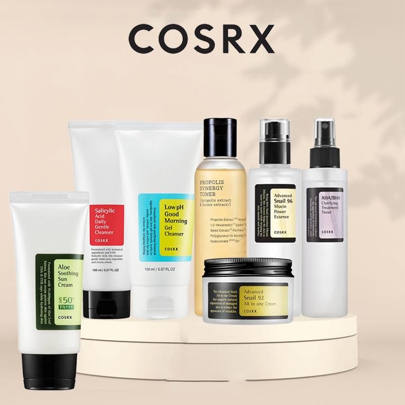 COSRX AHA/BHA,Low PH Good Morning Cleanser,Advance Snail 95 Mucin Essence, Snail 92 All In 1 Cream, Aloe Soothing Sun Cream SPF 50,Propolis Synergy Toner,Salicylic Acid Daily Gentle Cleanser Membersihkan Perawatan Wajah Facial 1