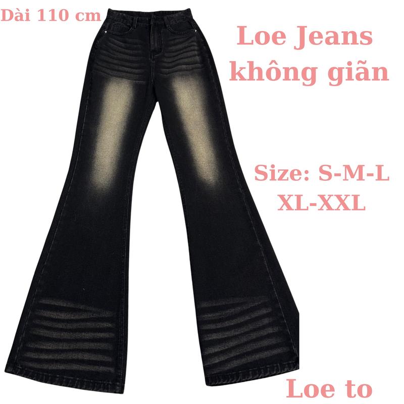  NQ_JEANS Quần Bass Nữ Chất Không Giãn Màu Wash Dài 110 Cm Cho Khách Trên M64 Đến M78 LJ41 Women 