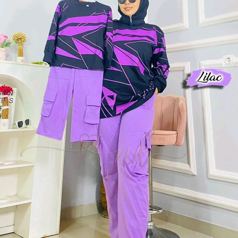 SETELAN CELANA VESPA COUPLE IBU DAN ANAK VERSI BARU /ONE SET CARGO BRAND NK ORI Dewasa  Baju Wanita