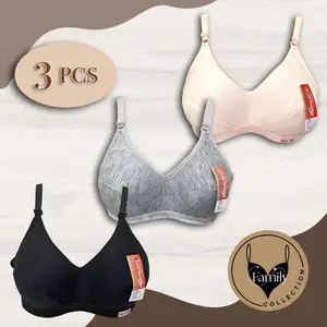 [ 3 PCS ] SPORTBRA WANITA DEWASA TANPA BUSA BAHAN KATUN POLOS Bh