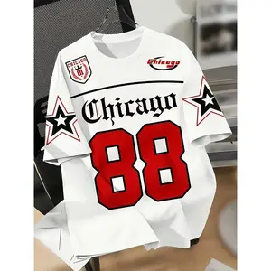 Jersey 3D Print Olahraga Retro Chicago Number 88 Pria Full Print Baju Sport Fashion Premium