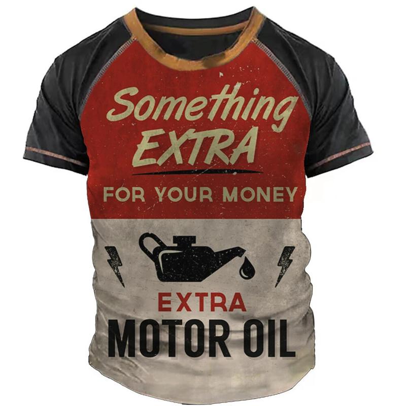 2568 Men's Vintage T-Shirt 3d Castrol Short Sleeve Tops Oil Fashion Men's Motorcycle T-Shirt Plus Size T-Shirt 7