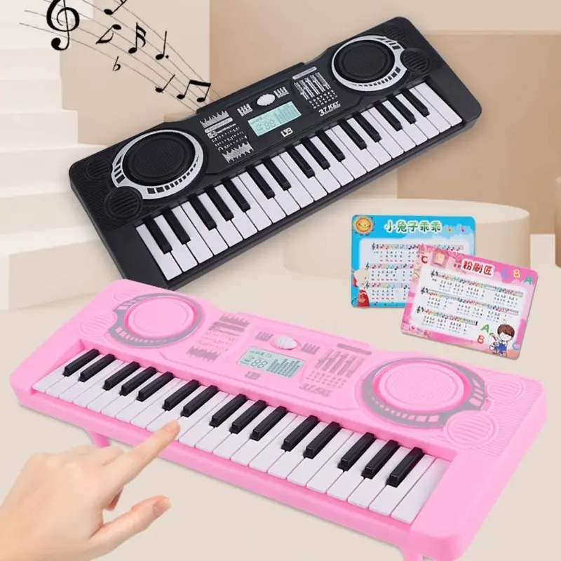 Đồ Chơi Nhạc Cụ Ánh Sáng, 37 Phím, Đàn Piano Điện Tử Cho Trẻ Em, Học Âm Nhạc, Đồ Chơi Bàn Phím Đàn Piano Màu Hồng, Đàn Organ Điện Tử, Đồ Chơi Giáo Dục Sớm 6